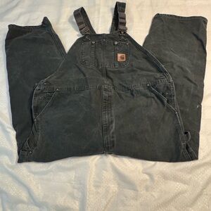 VTG Carhartt R06 MOS Bib Overalls 46 x 30 Moss Green